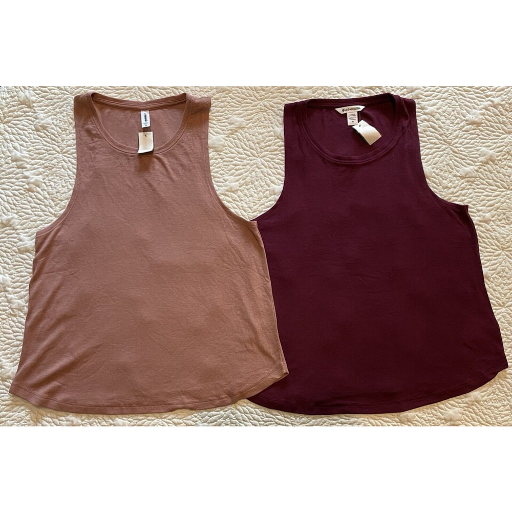 ATHLETA🥇 Well Rested Rib Sleep Tank Top BUNDLE Pink & Maroon Size M
